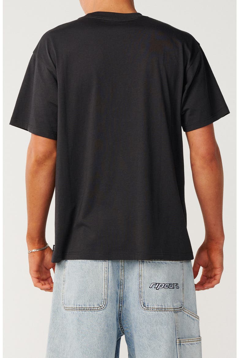 Rip Script Icon Organic Cotton Graphic T-Shirt, Alternate, color, WASHED BLACK