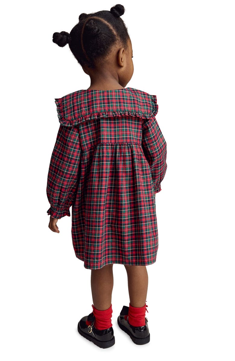 NEXT Kids' Tartan Long Sleeve Cotton Dress, Alternate, color, 