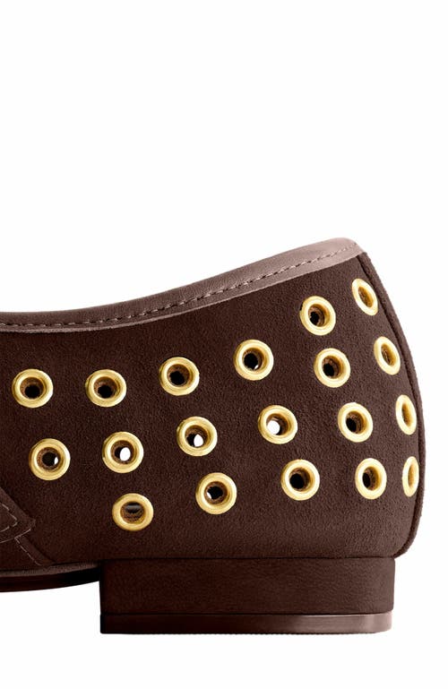 Bernardo Footwear Borden Grommet Mary Jane Flat In Brown