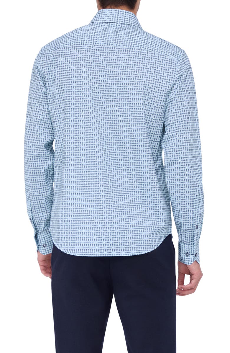 Bugatchi James OoohCotton<sup>®</sup> Neat Floral Button-Up Shirt, Alternate, color, Menthol