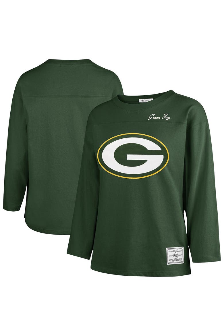 Women's '47 Green Green Bay Packers Game Nod Timeless Long Sleeve T-Shirt, Main, color, Green