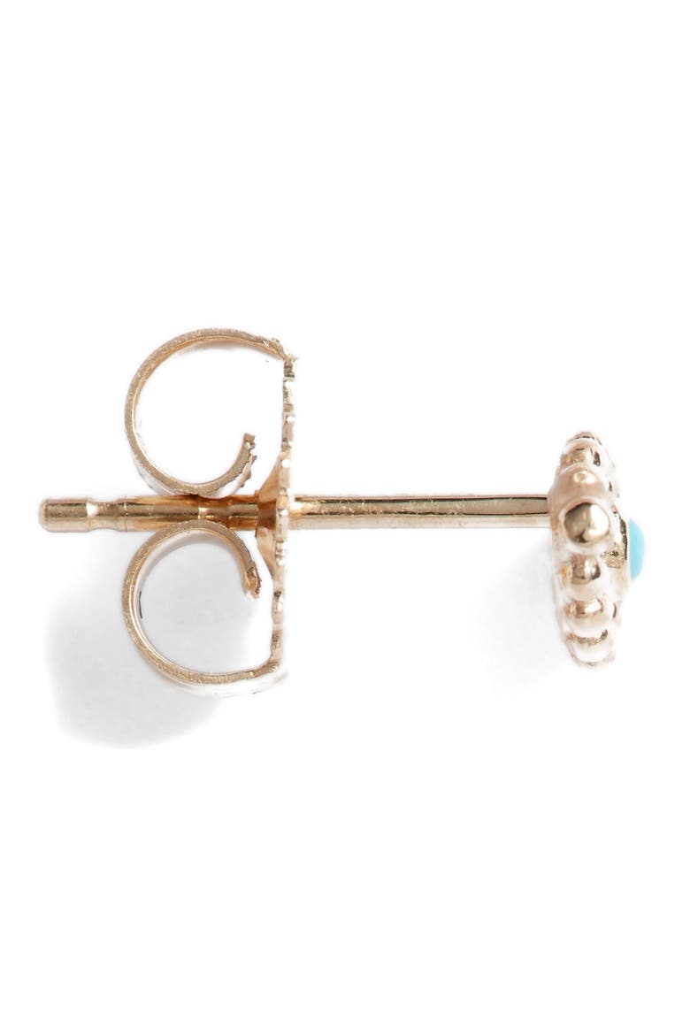 Dew Drop Turquoise Evil Eye Stud Earrings, Alternate, color, GOLD