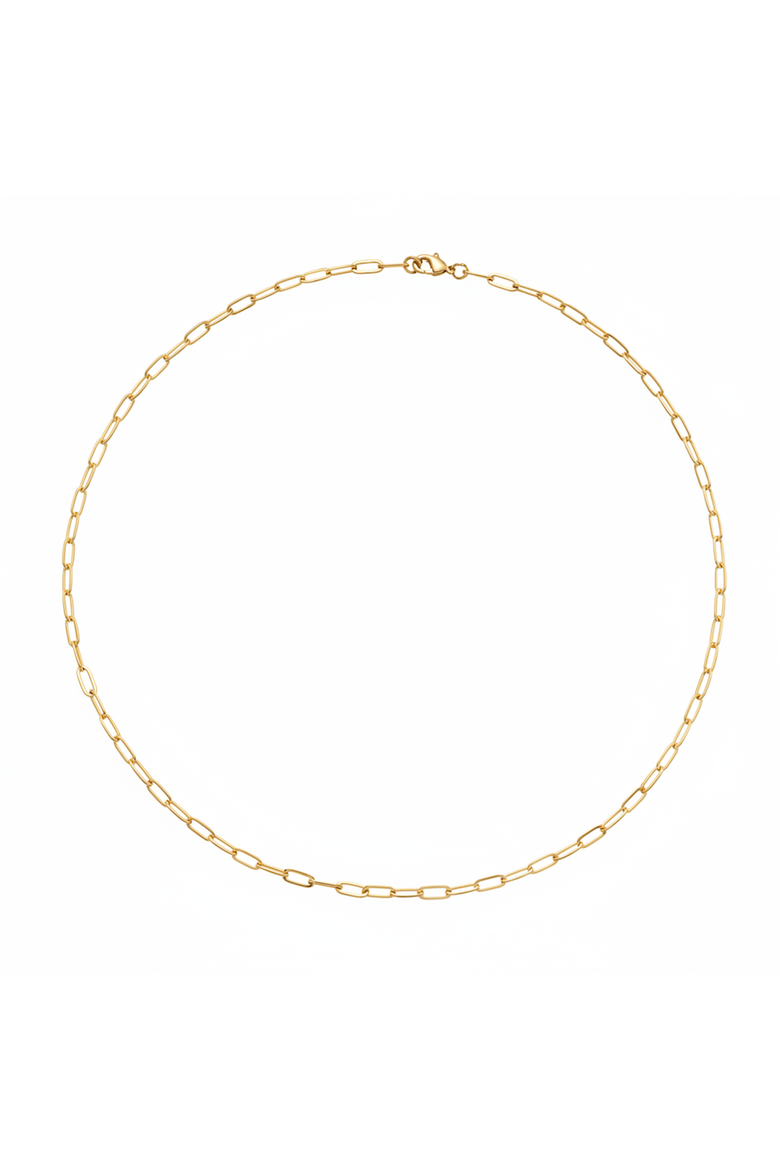 Aureline Paperclip Necklace, Main, color, Gold