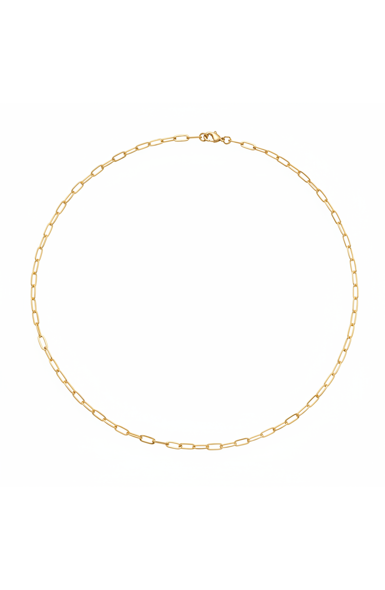 Ivy & Pearl Co. Aureline Paperclip Necklace, Main, color, Gold