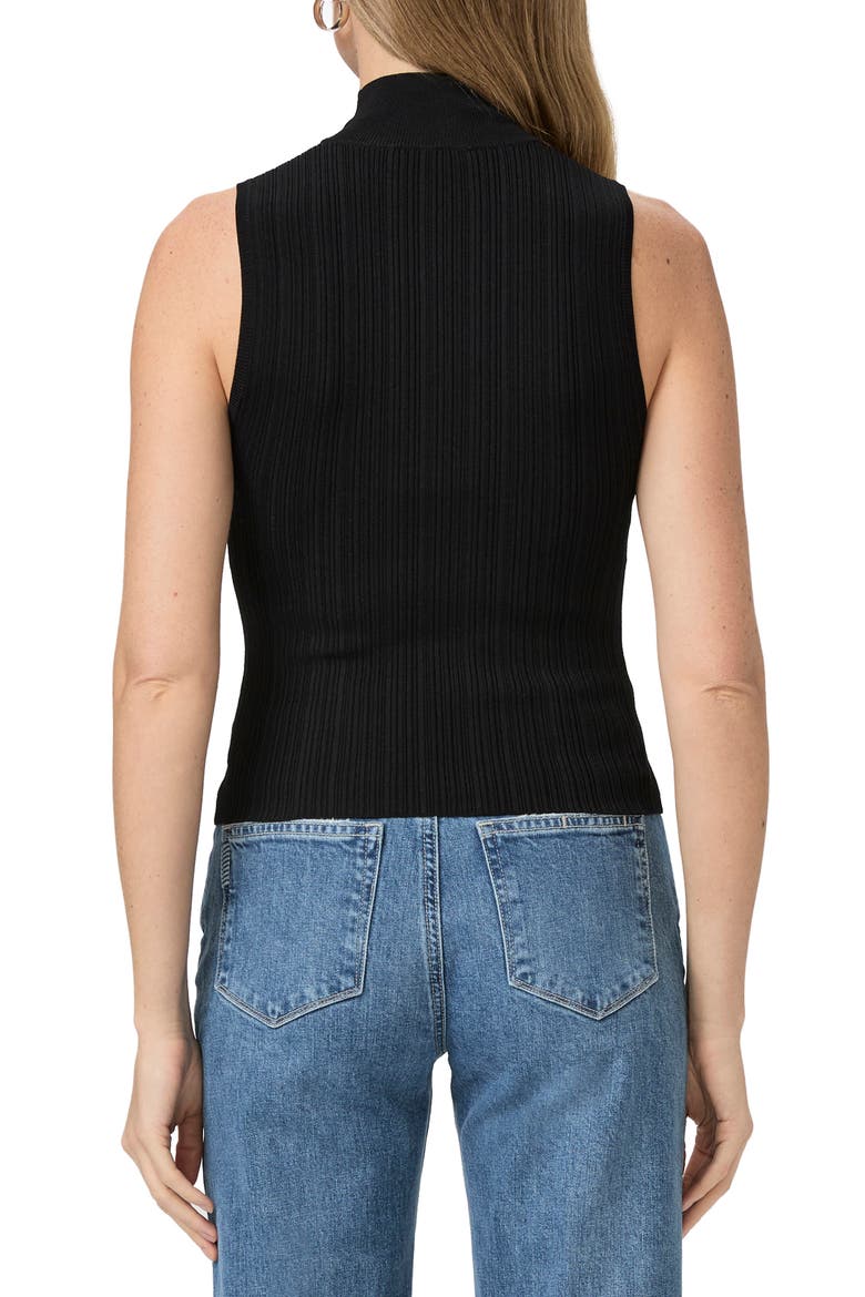Brin Mock Neck Rib Sweater Tank, Alternate, color, BLACK