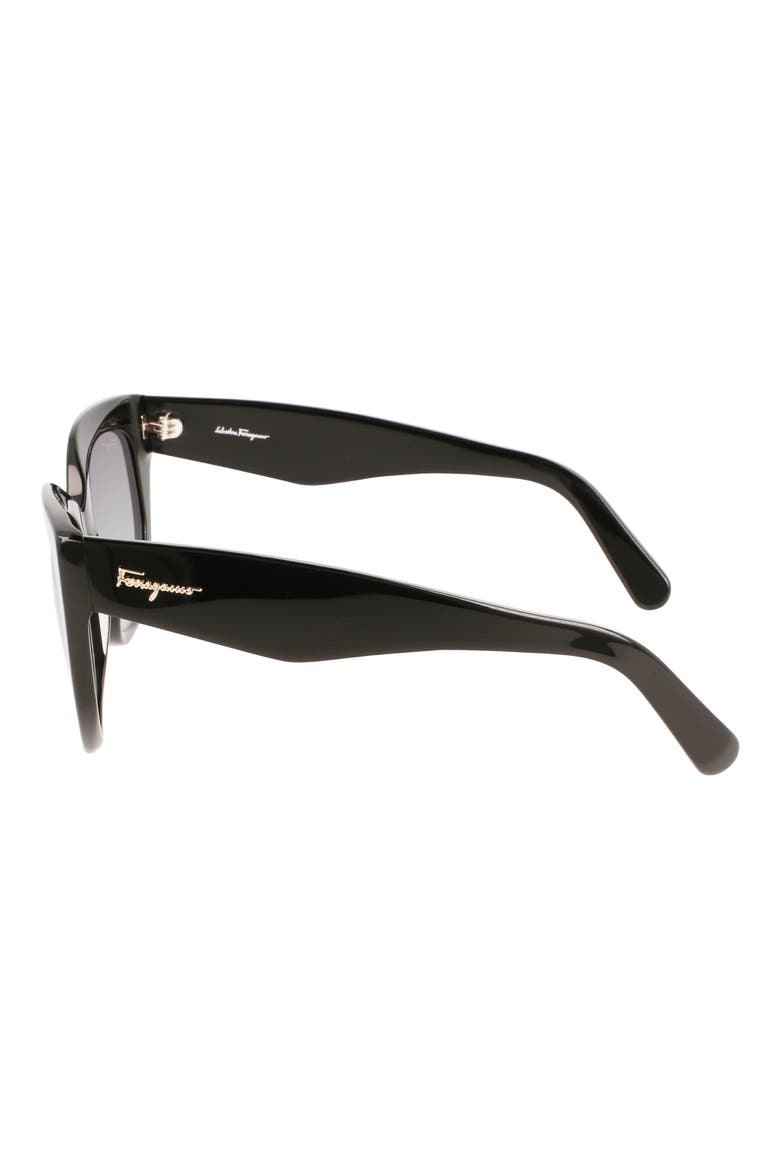 56mm Gradient Cat Eye Sunglasses, Alternate, color, BLACK