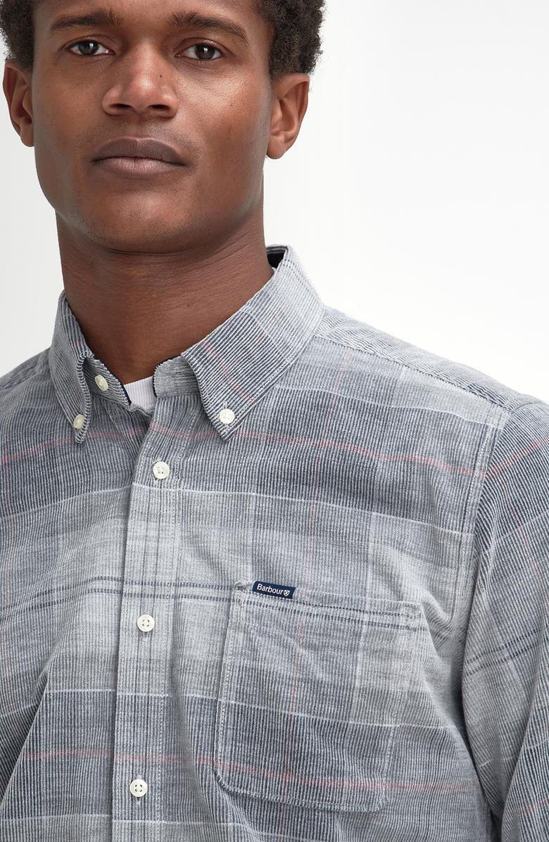 Barbour Blair Tailored Fit Plaid Corduroy Button-Down Shirt, Alternate, color, 