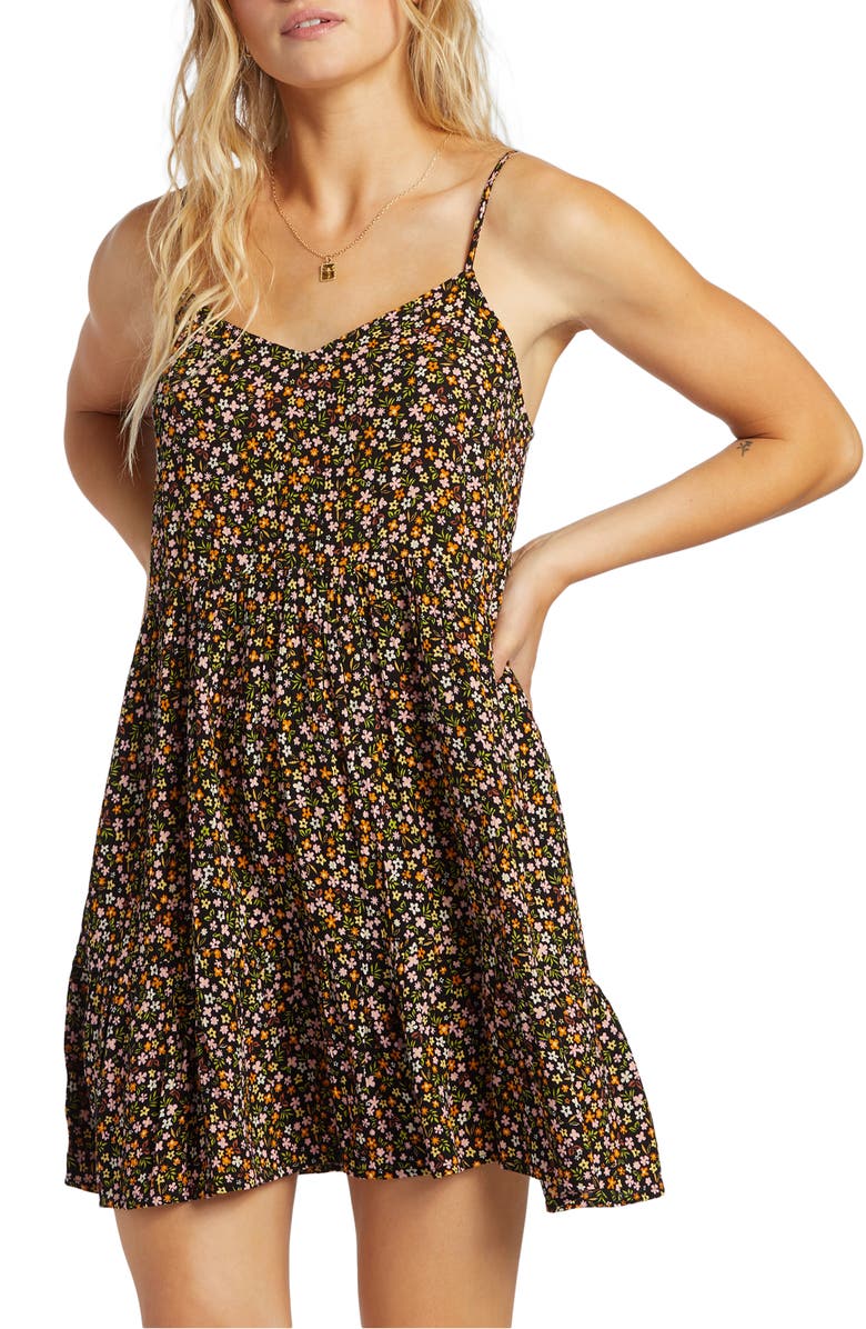 Billabong You Got It Printed Tiered Minidress, Main, color, 