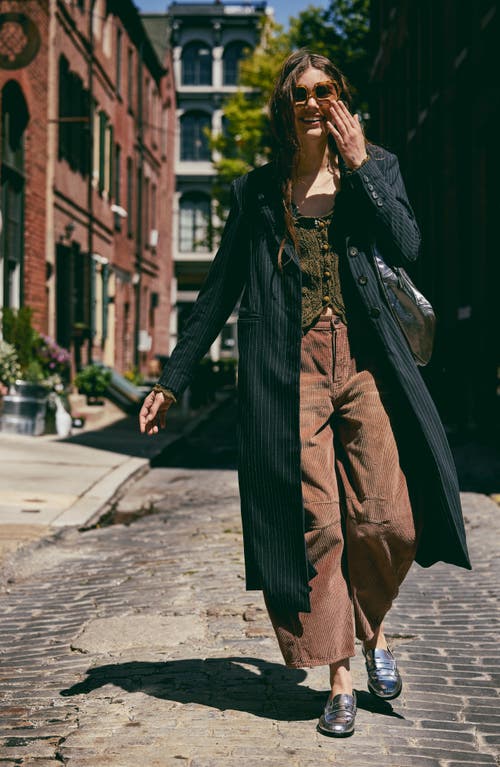 Shop Free People Good Luck Barrel Leg Corduroy Pants In Emperador