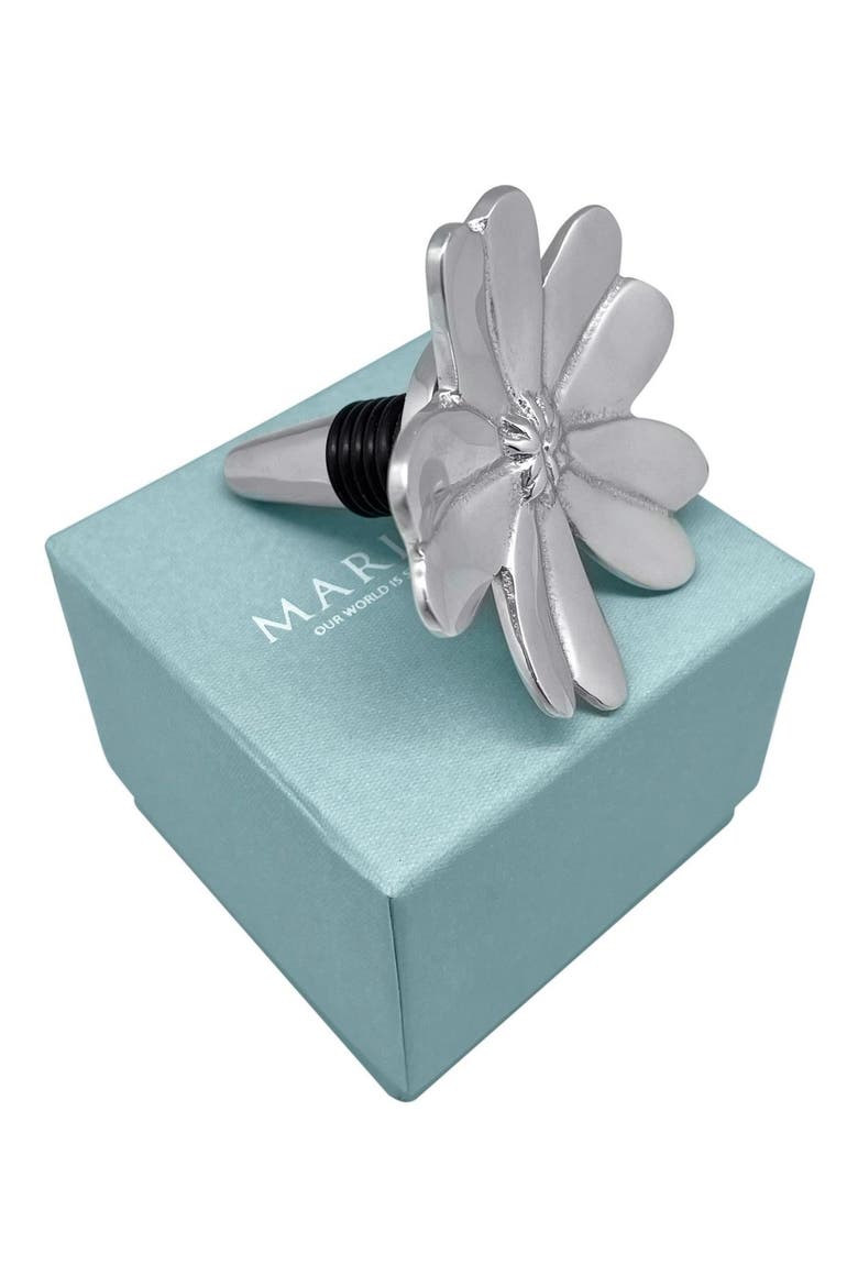 Cosmos Flat Bottle Stopper, Alternate, color, SILVER