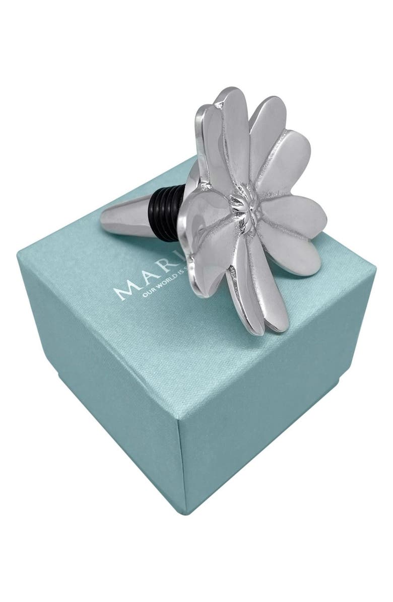 Mariposa Cosmos Flat Bottle Stopper, Alternate, color, Silver