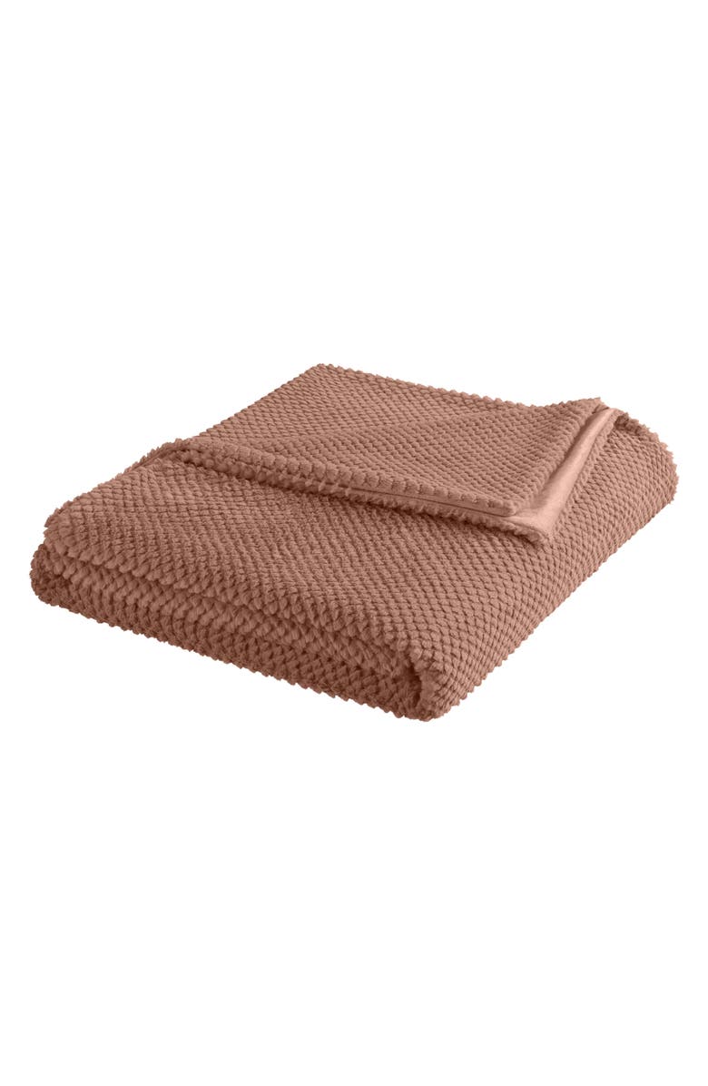 Vellux Plush Texture Throw Blanket, Main, color, Copper