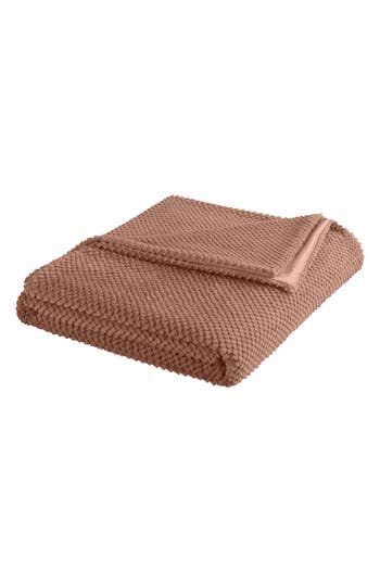 Vellux Plush Texture Throw Blanket In Brown