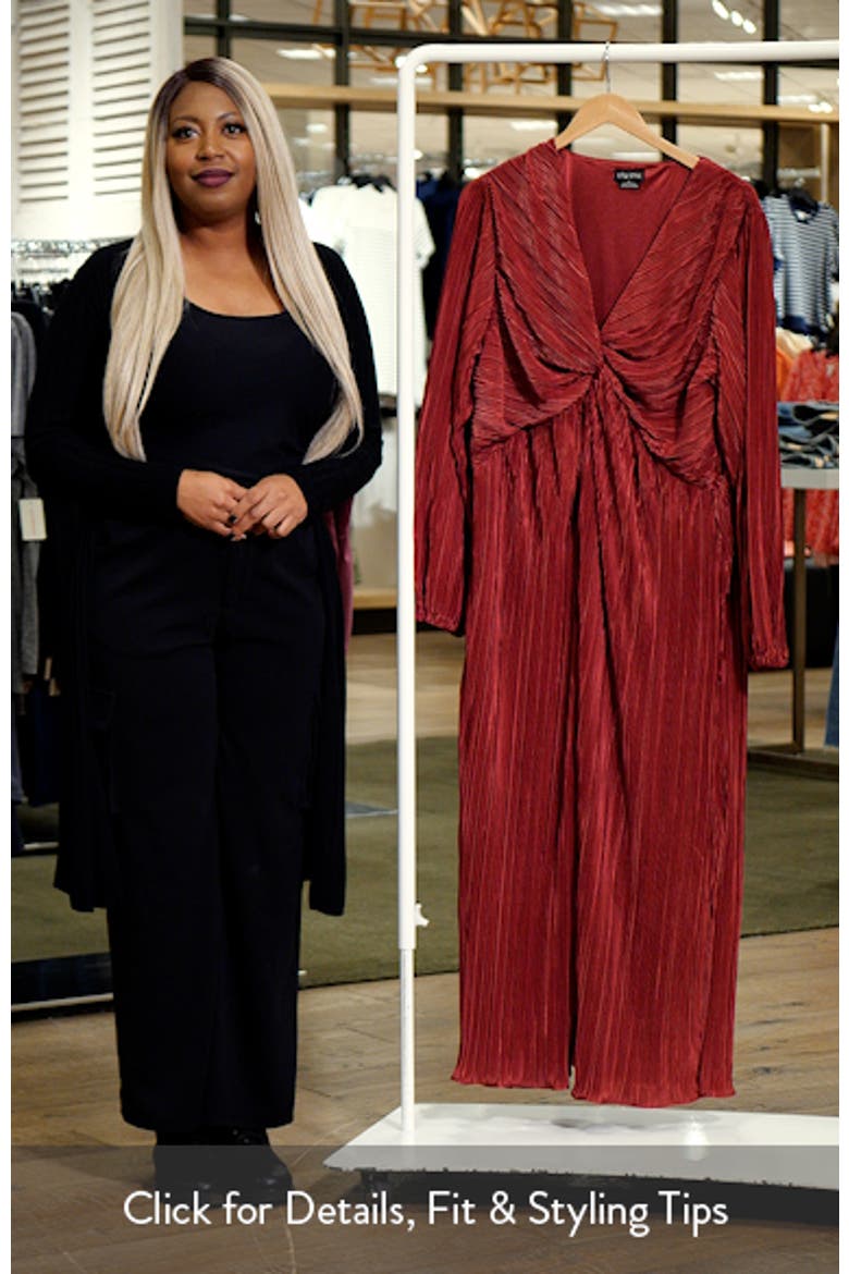 Kaya Pleated Long Sleeve Maxi Dress video
