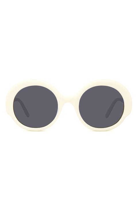 【LOEWE】ミニ オーバル スリム サングラス ホワイト アイボリー Mini Oval Slim sunglasses White - LOEWE