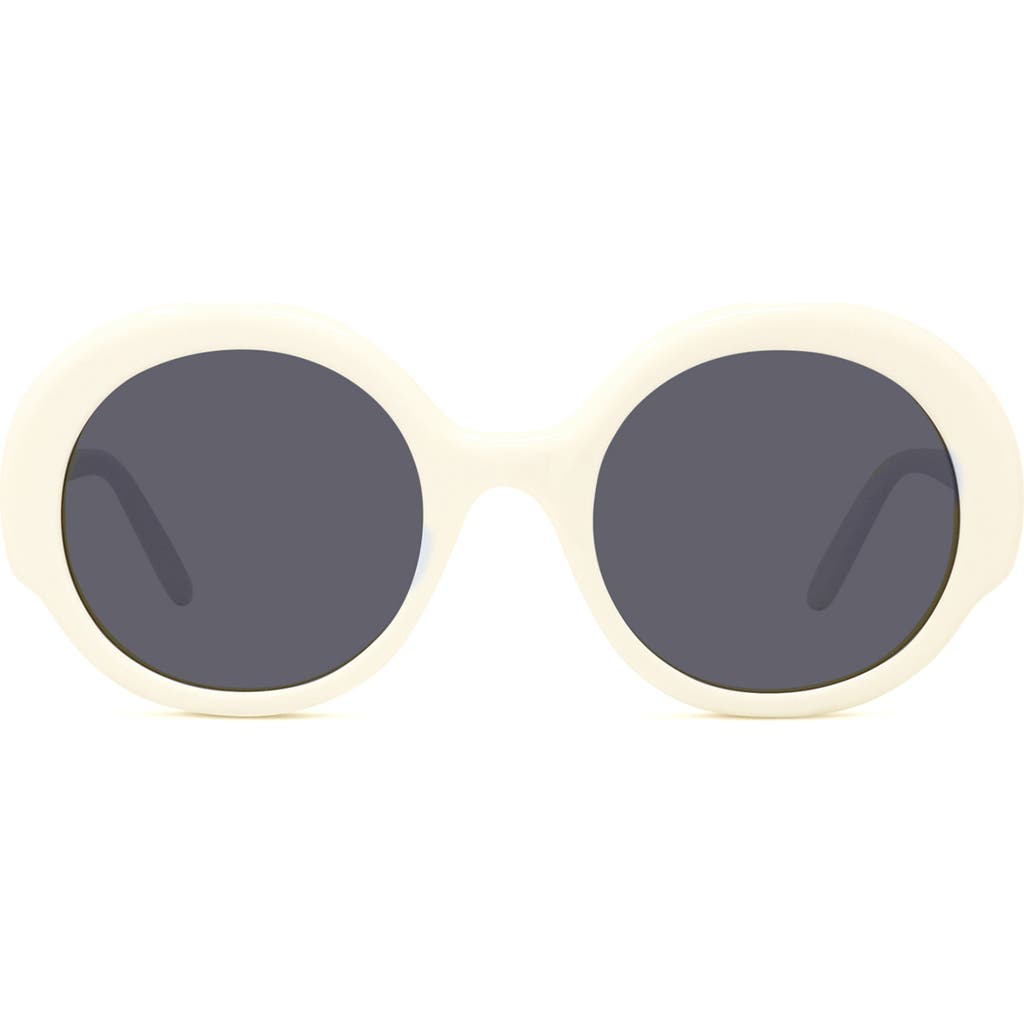 Loewe Thin 52mm Round Sunglasses In White