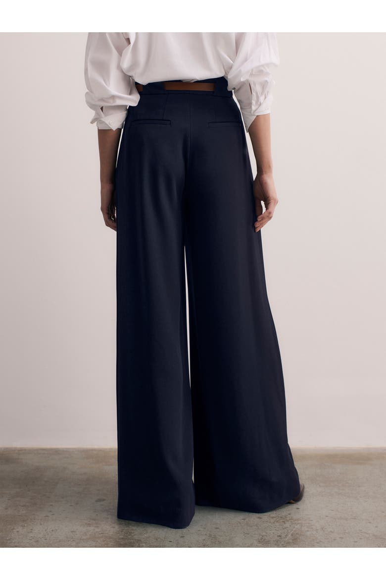 Clever Crepe Lyon Palazzo Trousers, Alternate, color, Navy