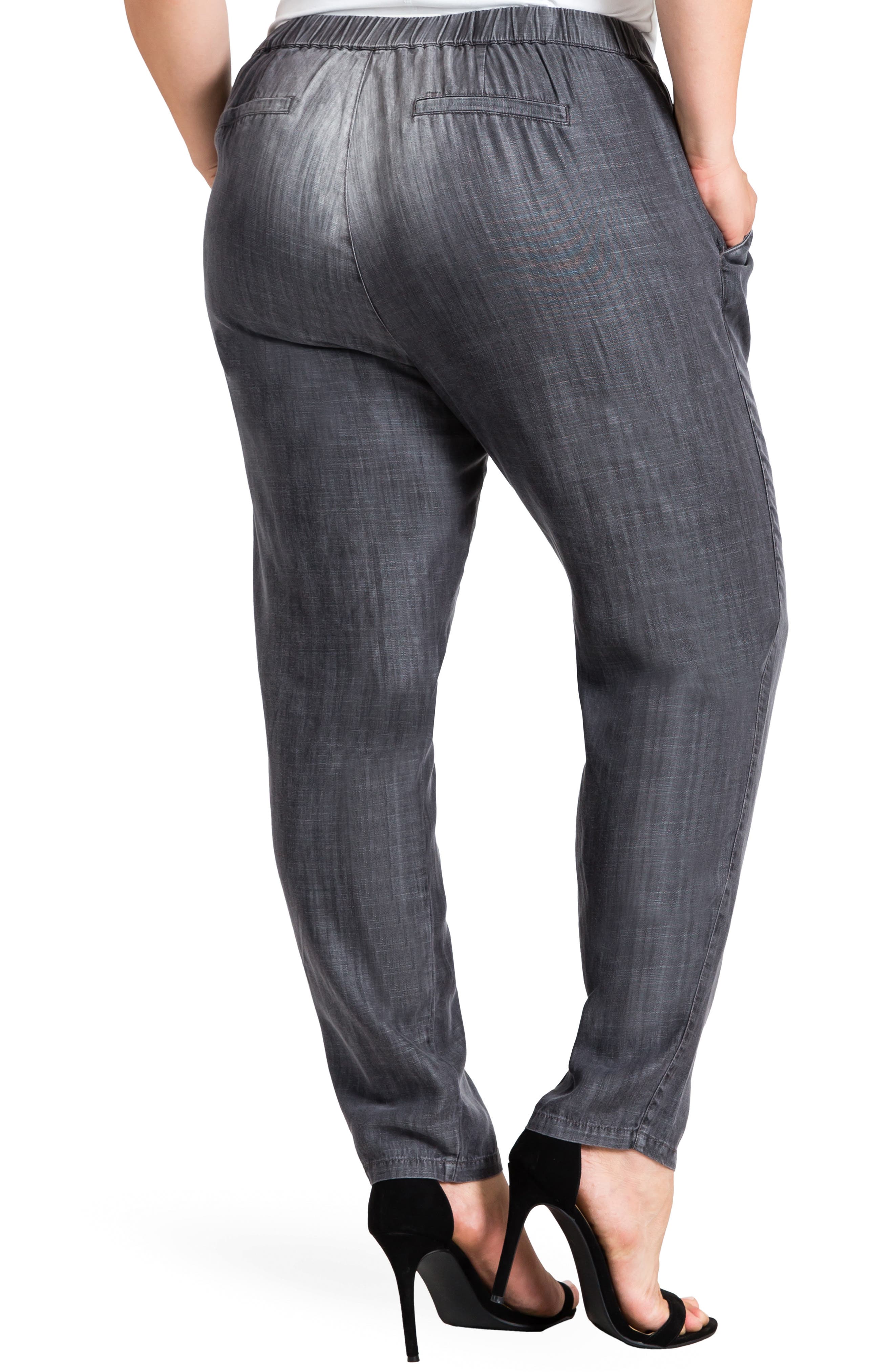 Louise High Rise Pleat Denim Crop Pants - image 2