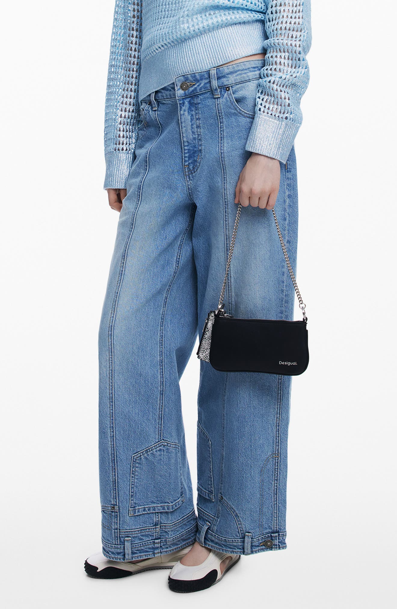 Desigual Faux Leather Crossbody Bag, Alternate, color, Black