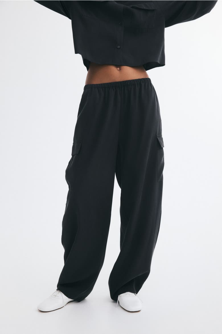 Viscose-blend Pull-on Pants, Alternate, color, Dark gray