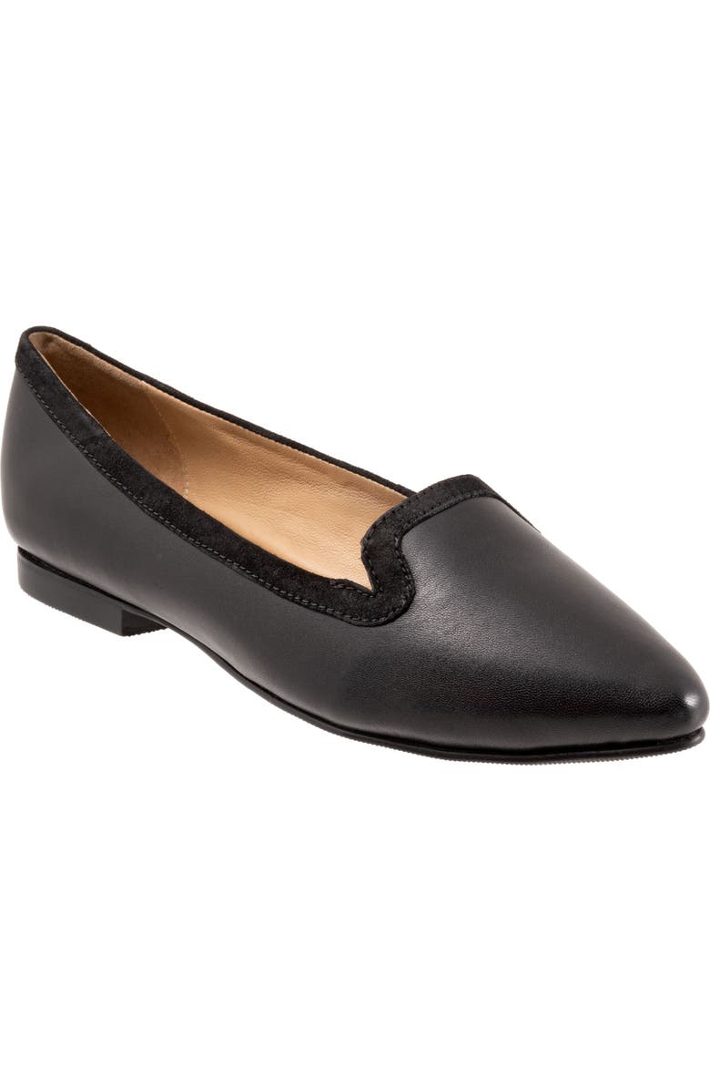 Trotters Hannah Pointed Toe Flat, Main, color, Black