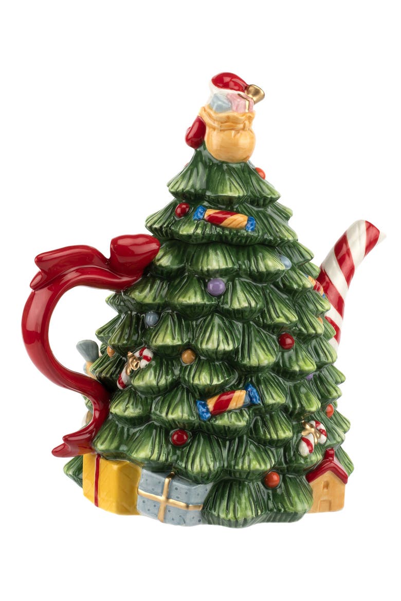 Christmas Tree Teapot, Alternate, color, GREEN