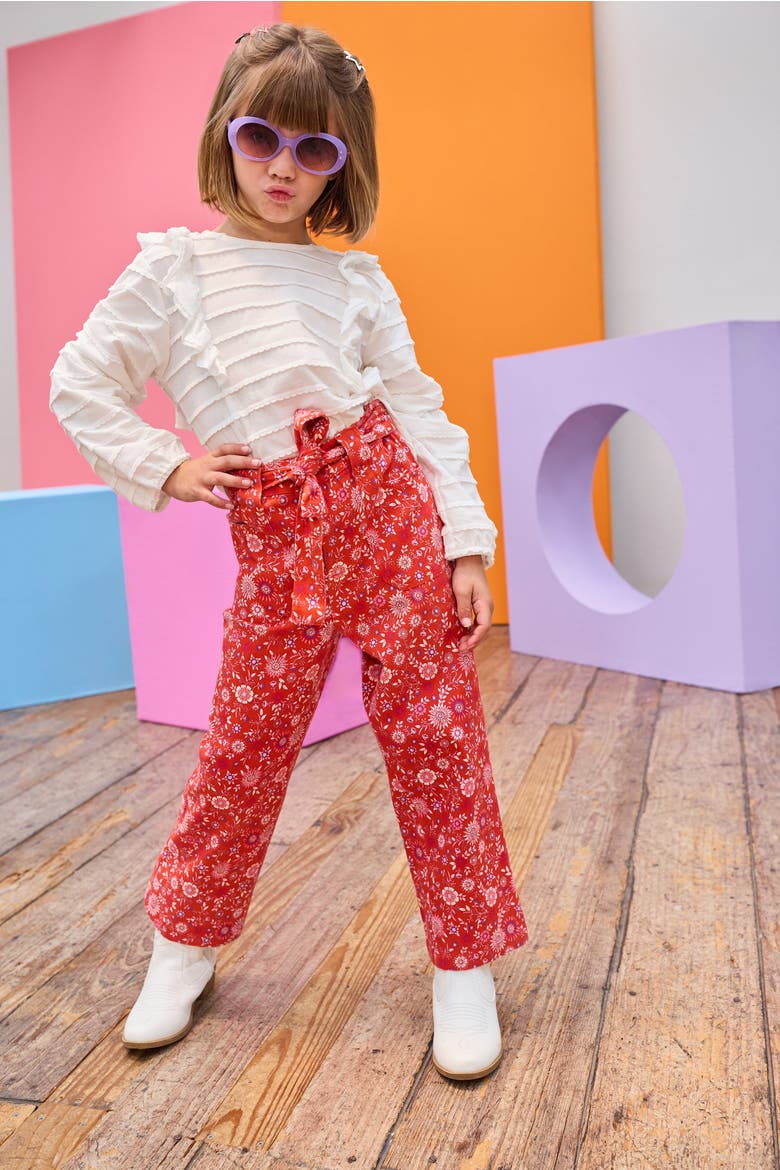 Kids' Wide Leg Claiborne Pant, Alternate, color, Crimson Thistle