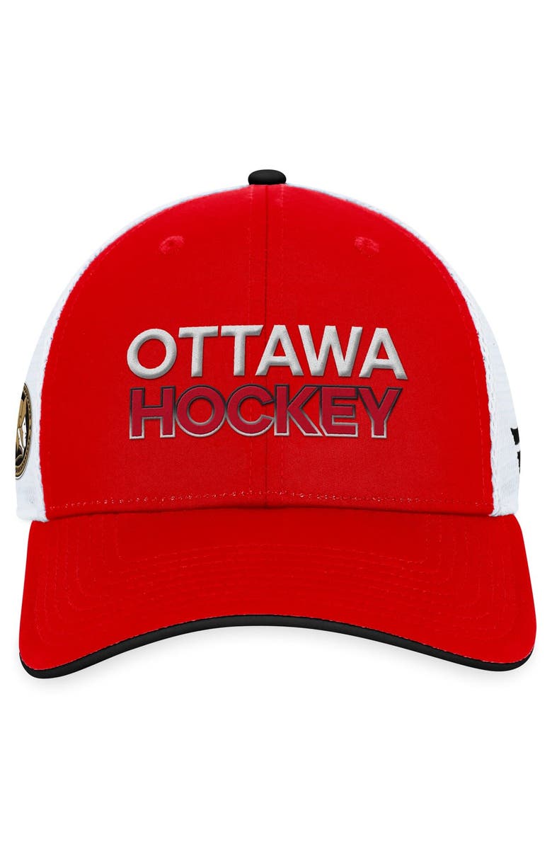 FANATICS Men's Fanatics Branded Red Ottawa Senators Authentic Pro Rink Trucker Adjustable Hat, Alternate, color, Red
