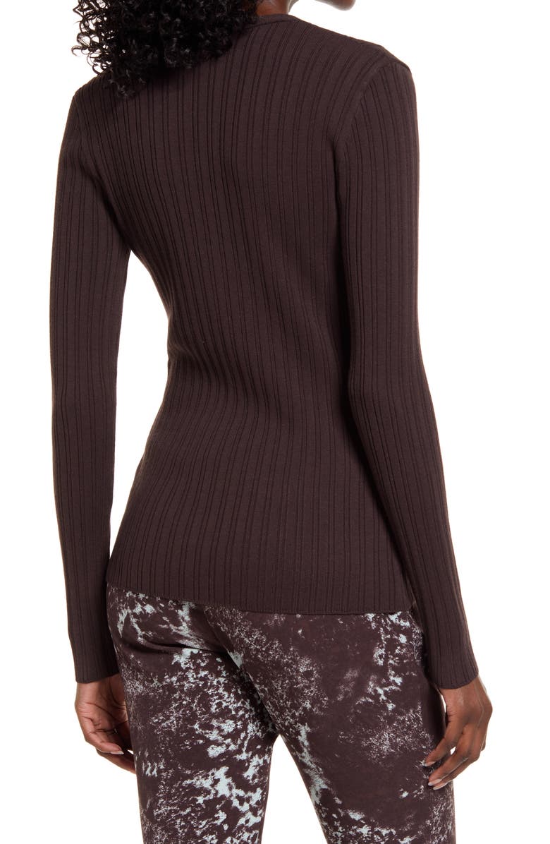 Open Edit Slim Fit Ribbed Cardigan, Alternate, color, 