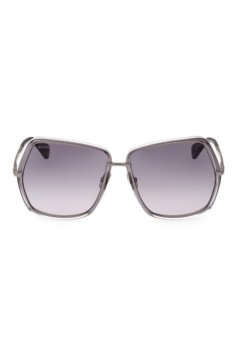 61mm Gradient Geometric Sunglasses, Main, color, SHINY DARK RUTH/ GRAD SMOKE