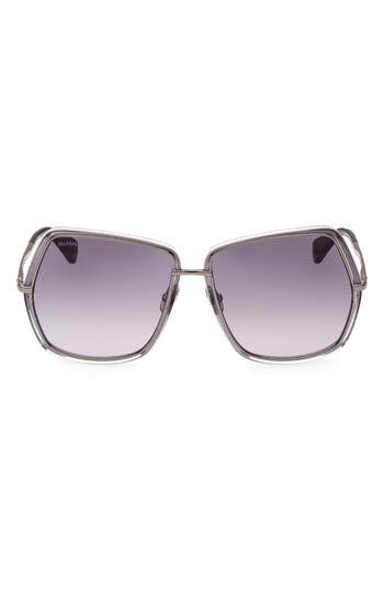 Max Mara 61mm Gradient Geometric Sunglasses In Blue