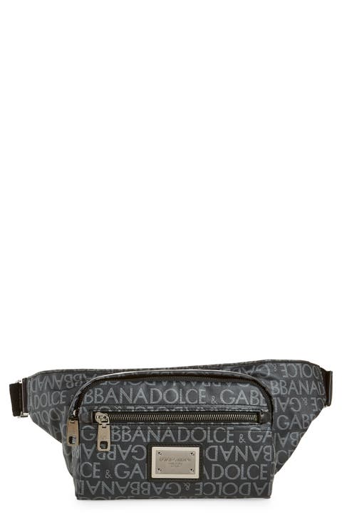 Logo Print Canvas Belt Bag