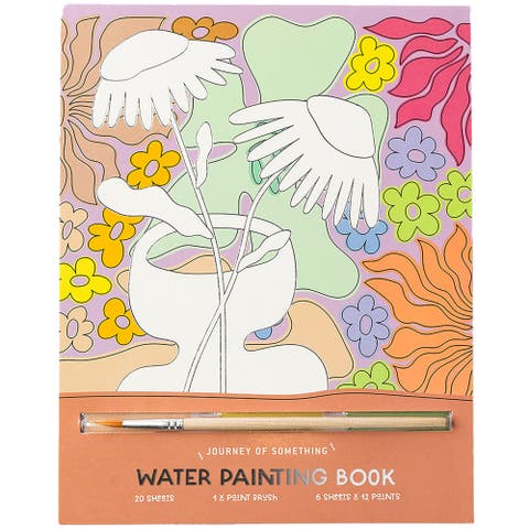 Water Painting Book, 20 Sheets, Floral & Nature Scenes