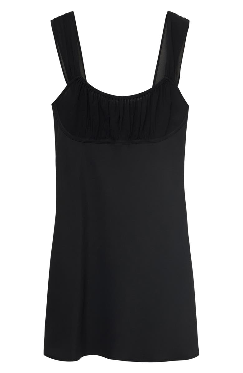 MANGO Ruched Bodice Minidress, Alternate, color, Black