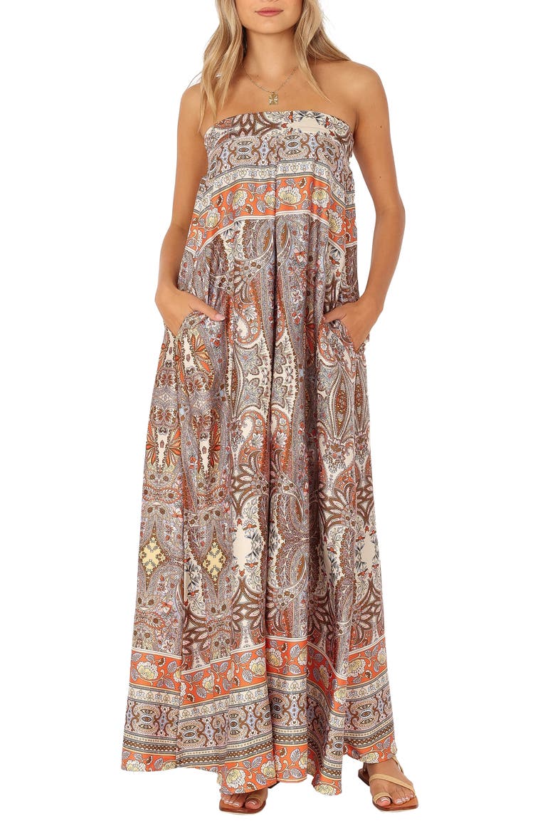 Sarah Strapless Jumpsuit, Main, color, MULTI