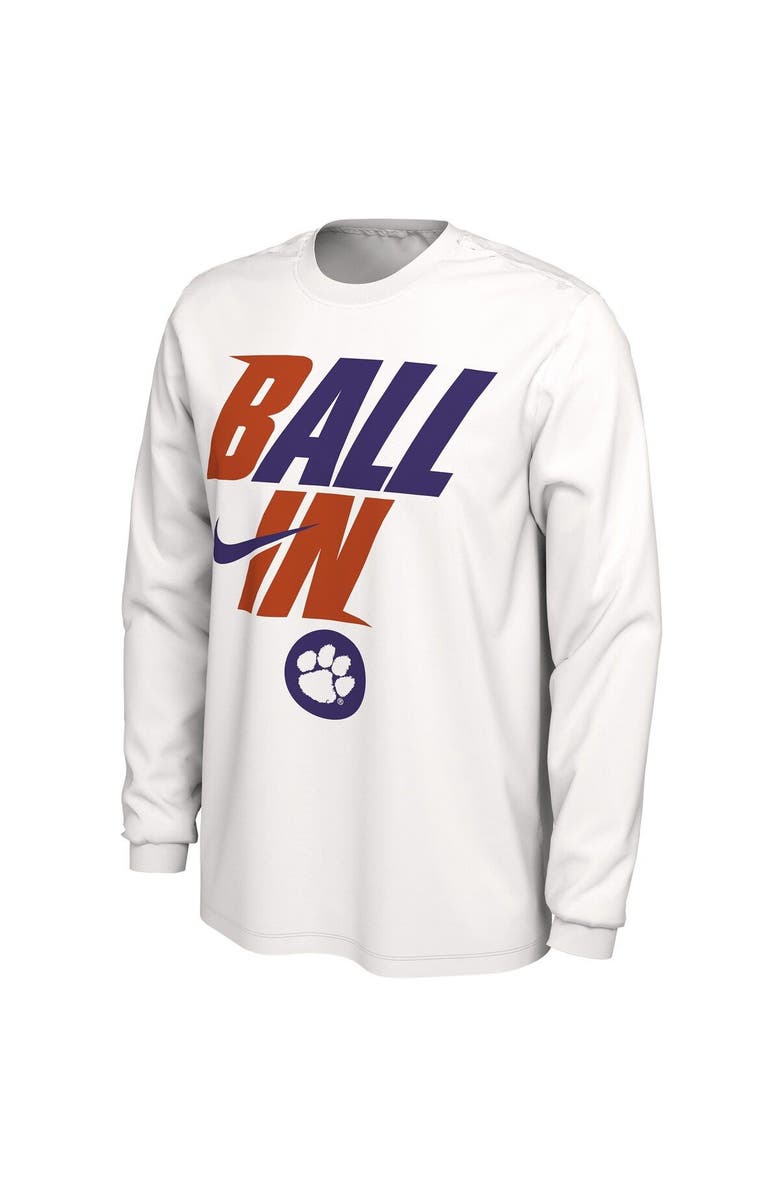 Nike Men's Nike White Clemson Tigers Ball In Bench Long Sleeve T-Shirt, Alternate, color, 