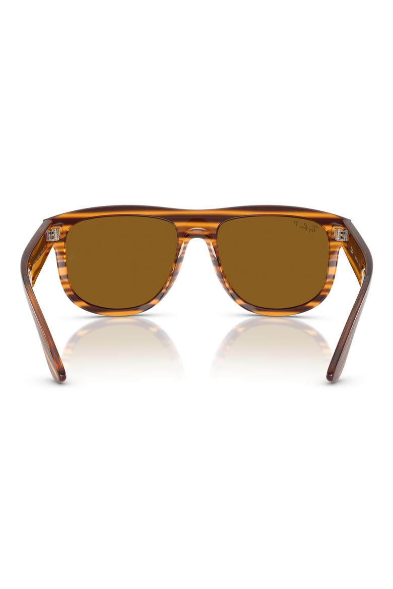 56mm Polarized Square Sunglasses, Alternate, color, STRIPED HAVANA