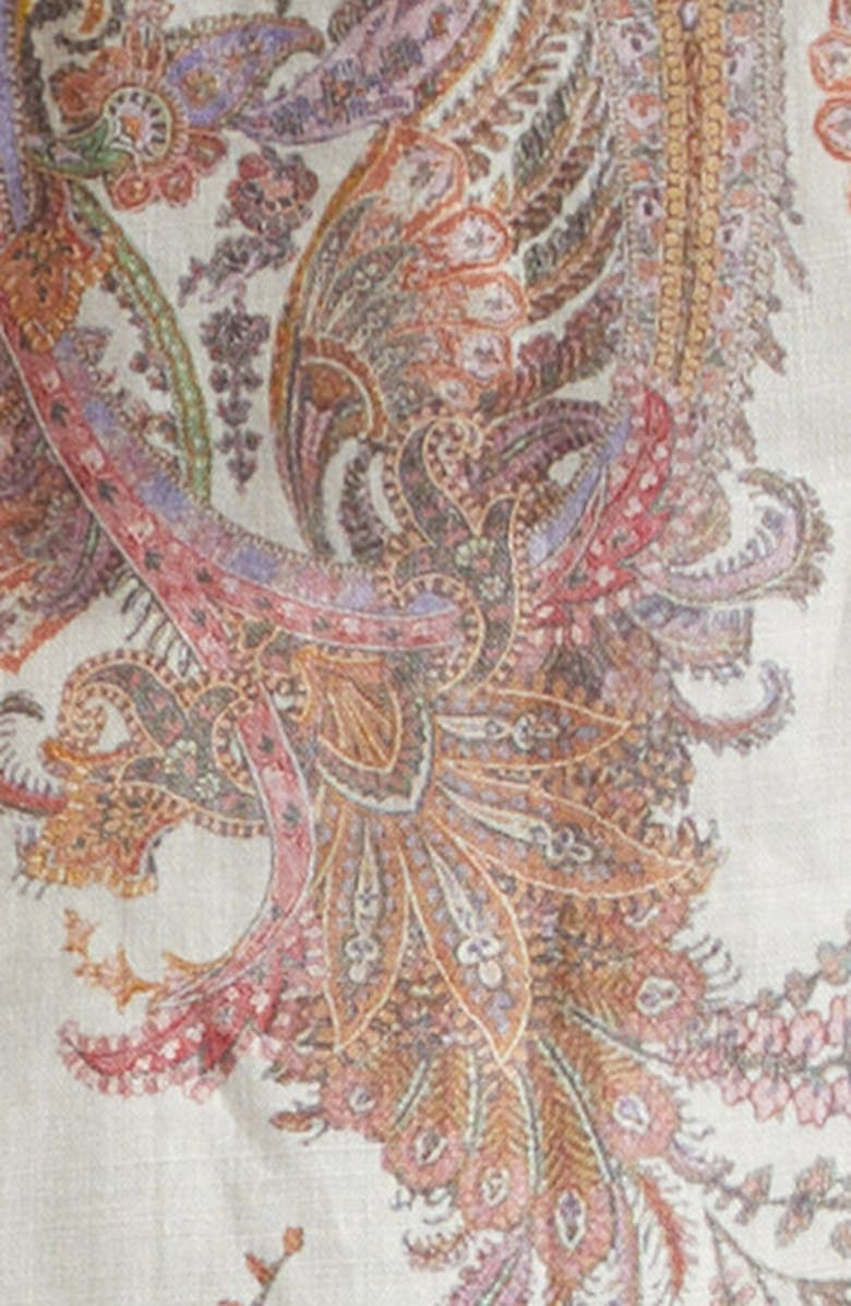 Zimmermann Alchemy Paisley Ramie Button-Up Shirt, Alternate, color, Cream Paisley