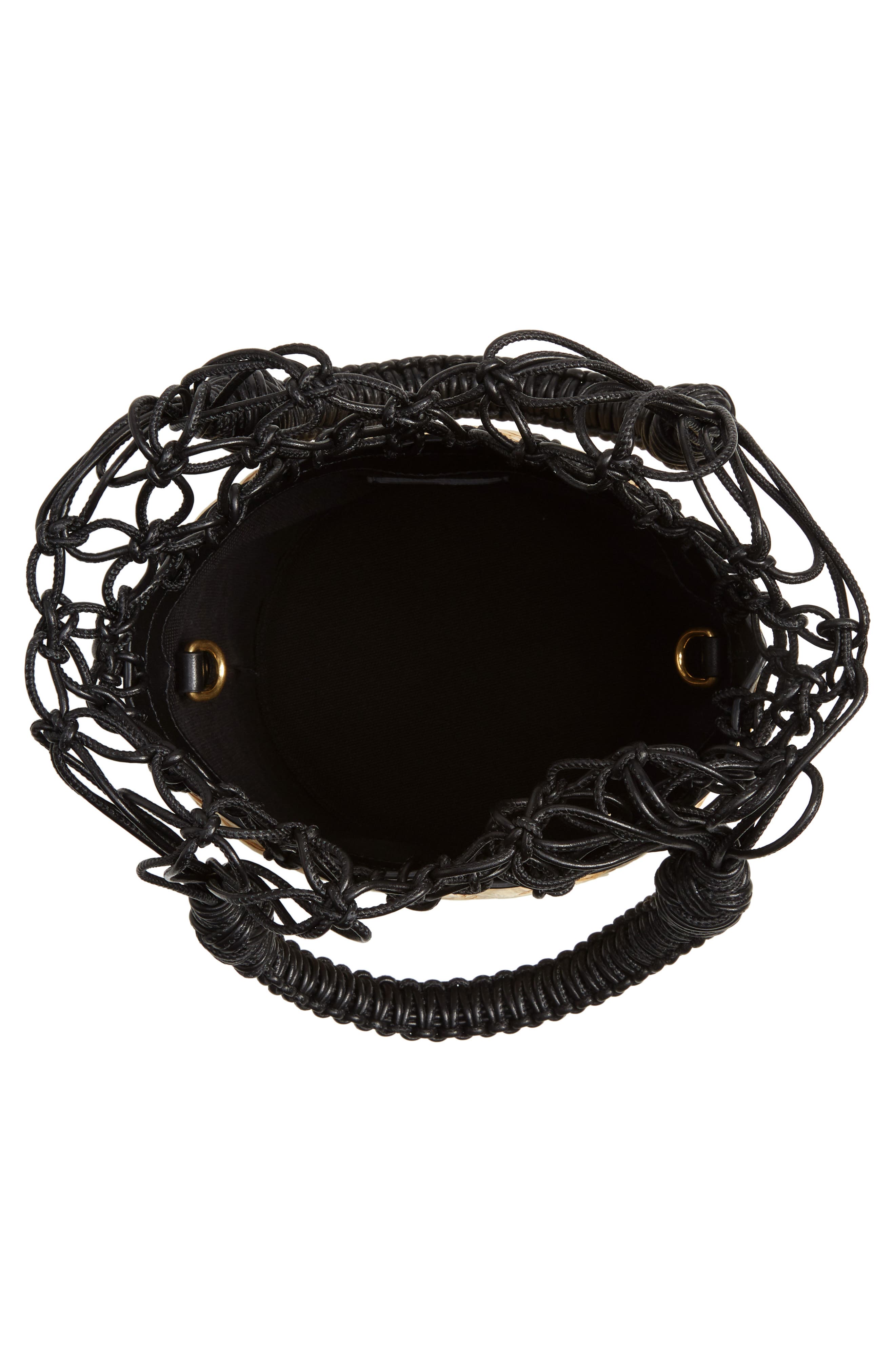 Miu Miu Woven Leather & Straw Bucket Bag, Alternate, color, 