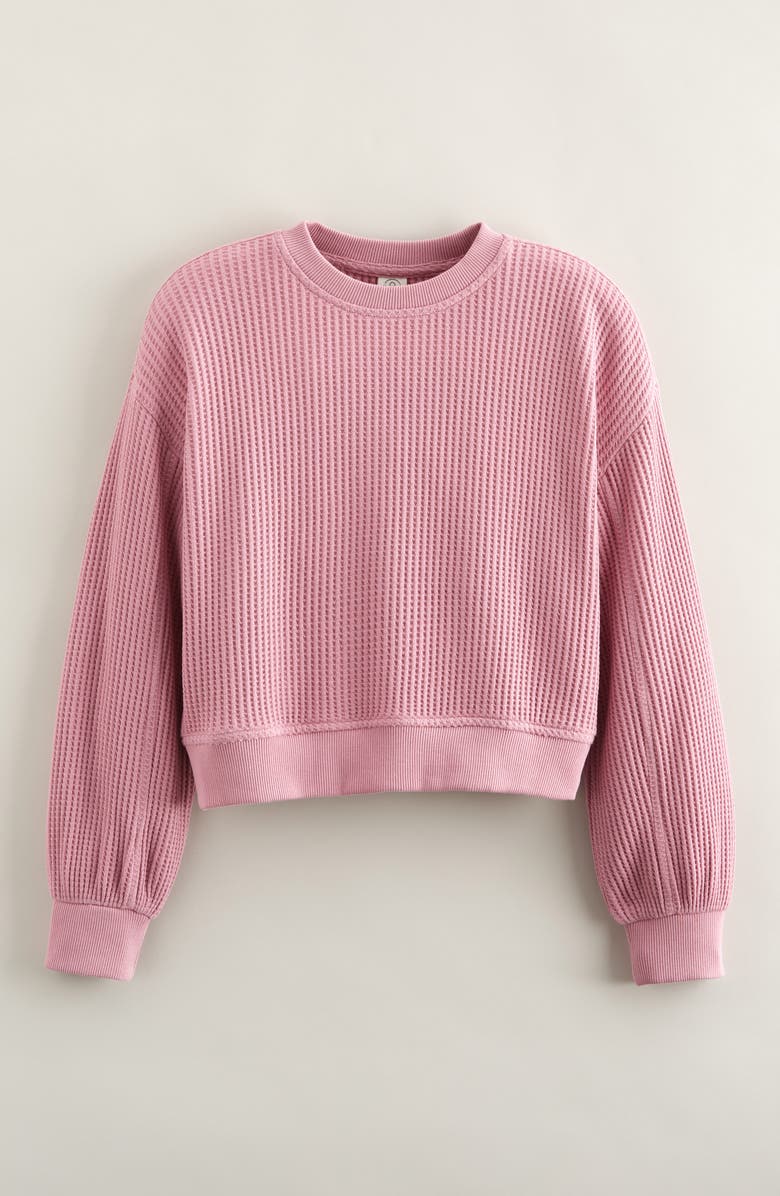 Treasure & Bond Kids' Cozy Waffle Sweatshirt, Main, color, Purple Victoria