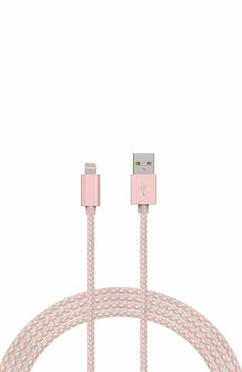 The Posh Tech POSH TECH MFI Certified Rose Gold Braided Lightning to USB Charge & Sync Cable for iPhone - 6ft.