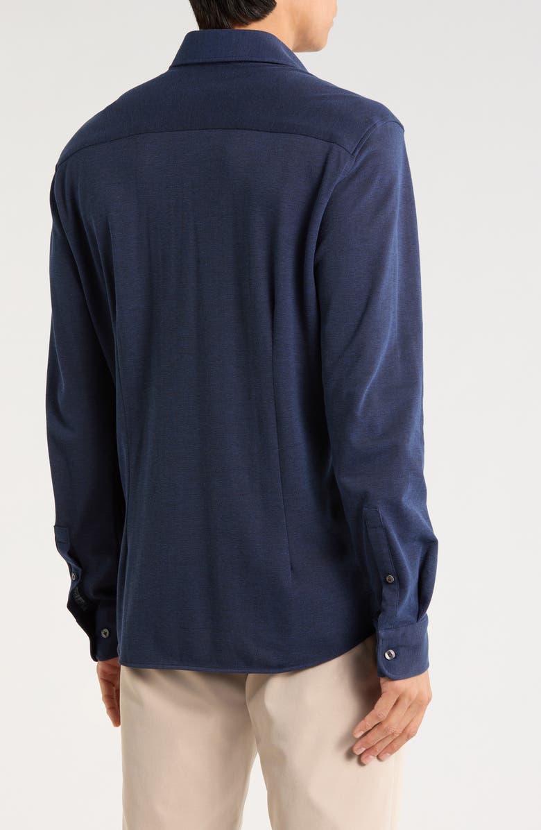 Jack Victor Bernard Long Sleeve Knit Shirt, Alternate, color, Navy