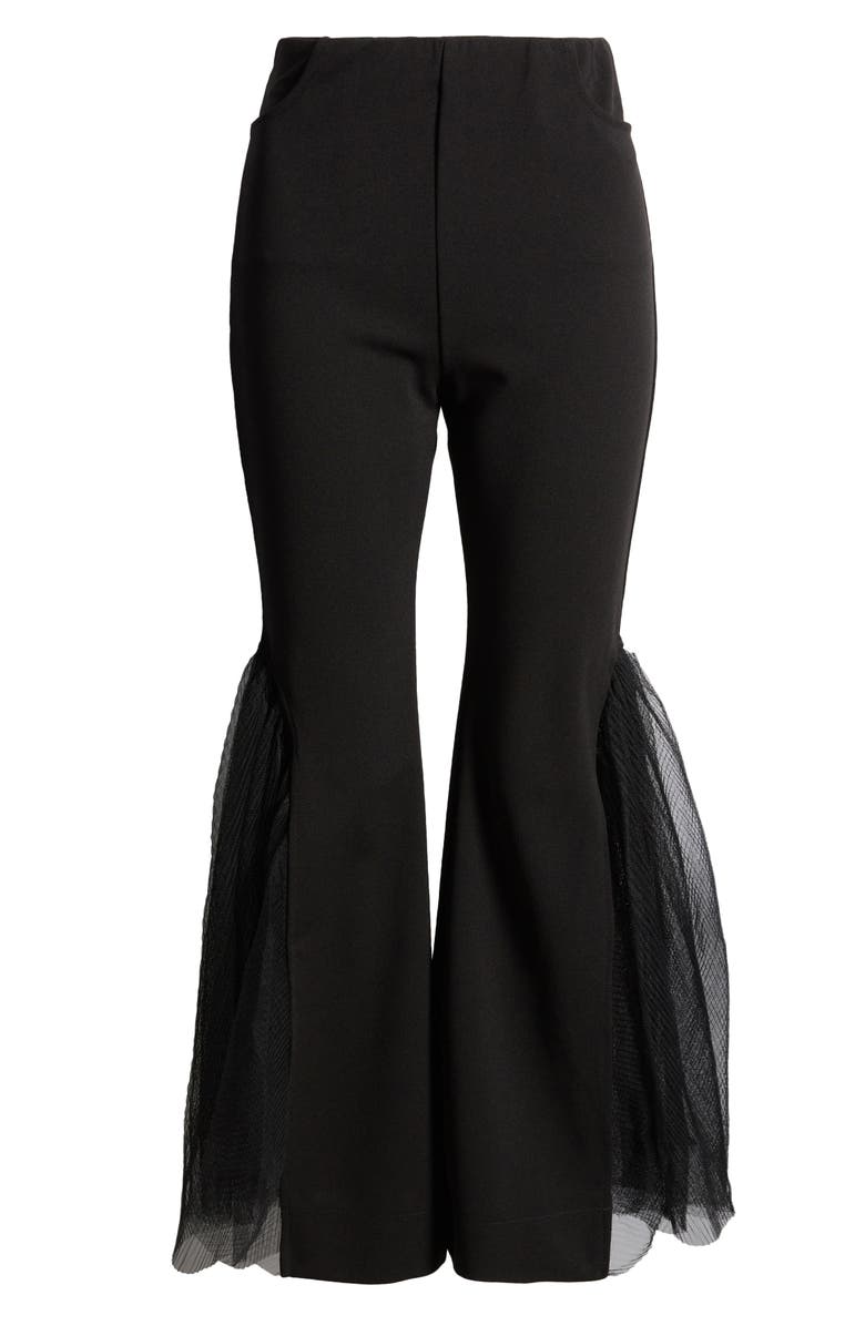 NIKKI LUND Molly Mesh Flare Pants, Alternate, color, Black