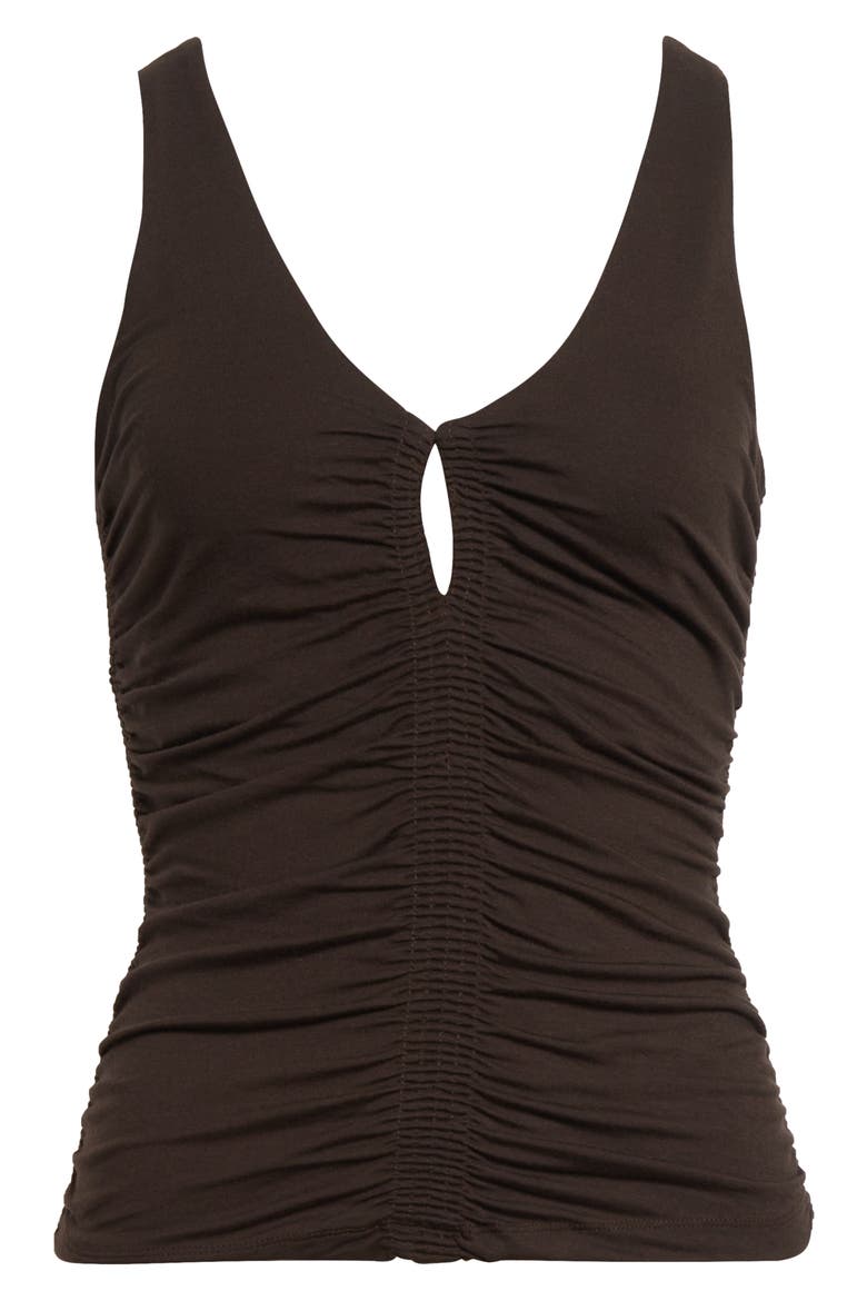 Vinny Ruched Tank, Alternate, color, CHOCOLATE BROWN