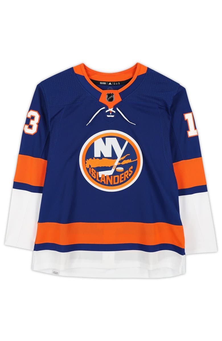 FANATICS AUTHENTIC Mathew Barzal New York Islanders Autographed Blue Adidas Authentic Jersey, Alternate, color, 