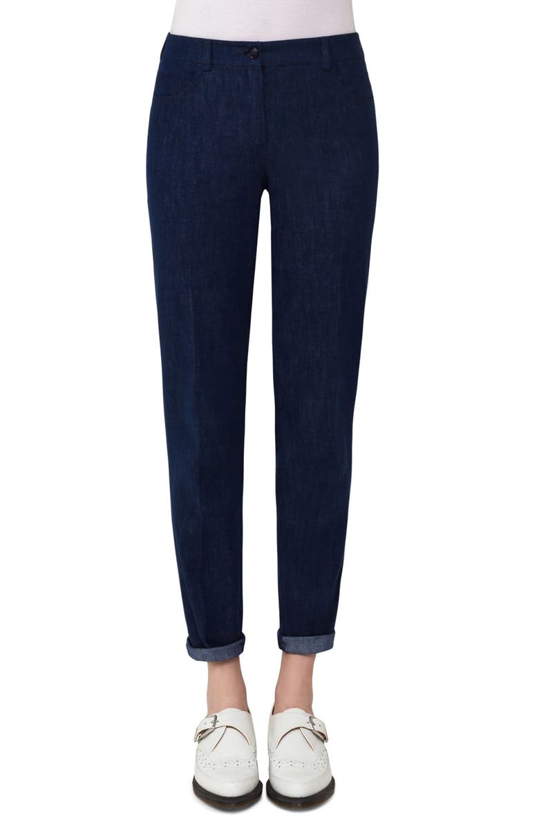 Akris Slim Stretch Denim Pants, Main, color,