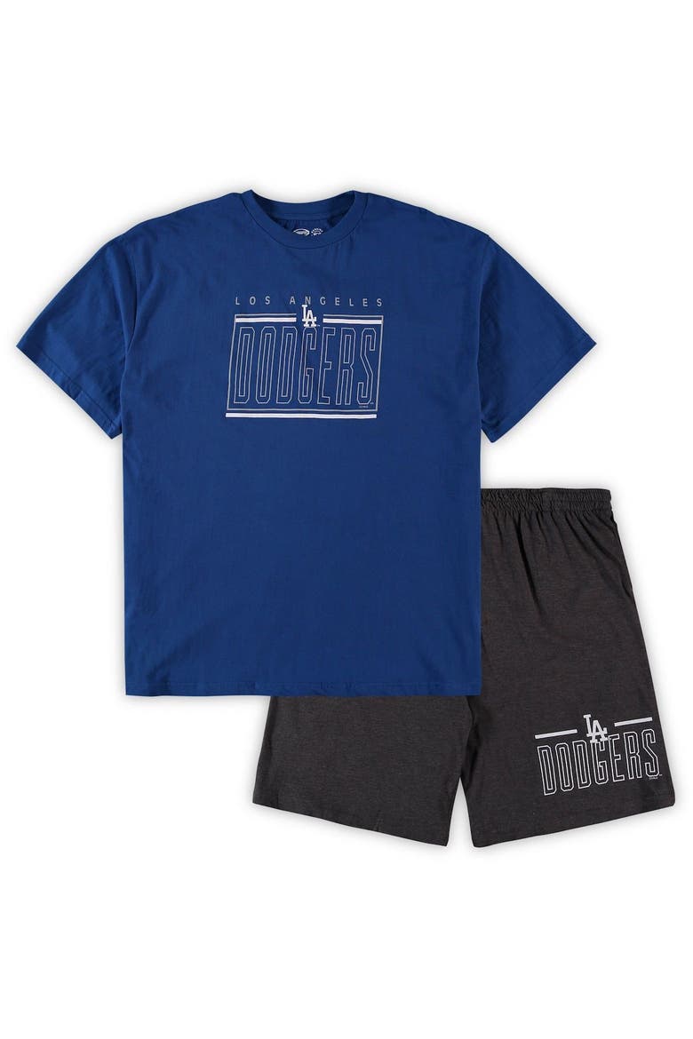 Men's Concepts Sport Royal/Charcoal Los Angeles Dodgers Big & Tall T-Shirt & Shorts Sleep Set, Alternate, color, Royal