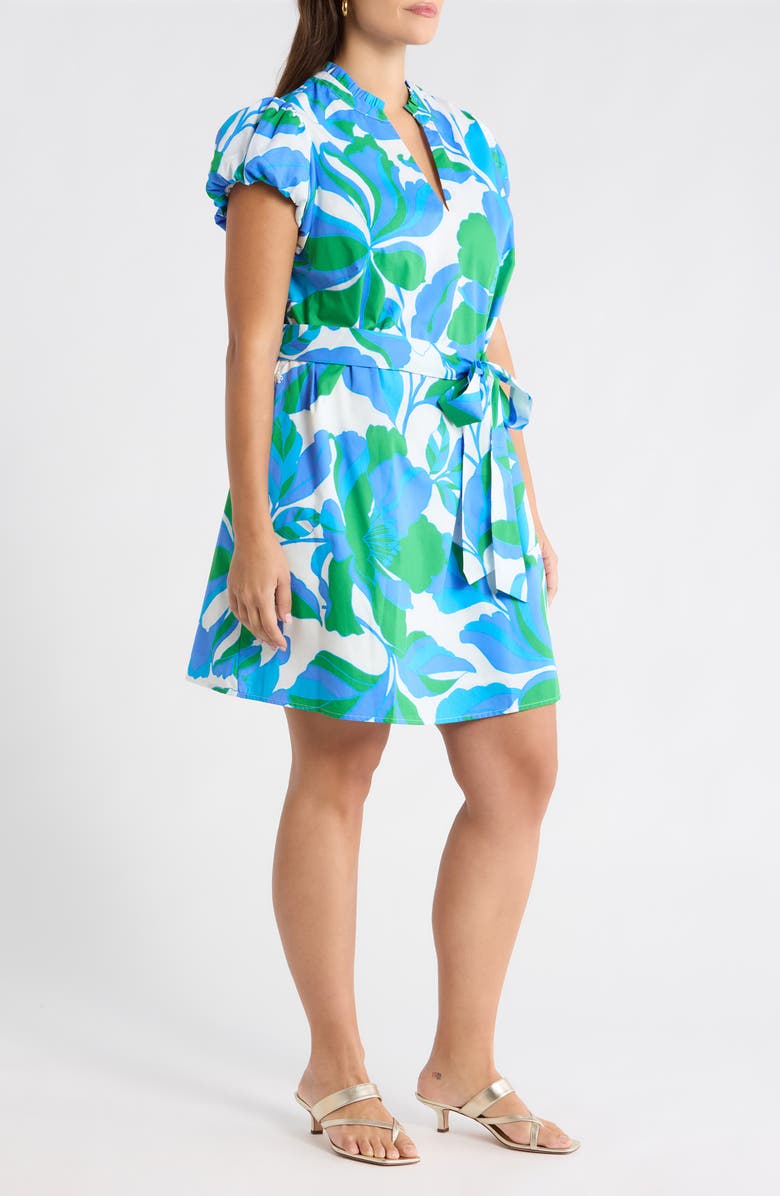 SUGARLIPS Pansie Floral Orela Shift Minidress, Alternate, color, White Blue Green