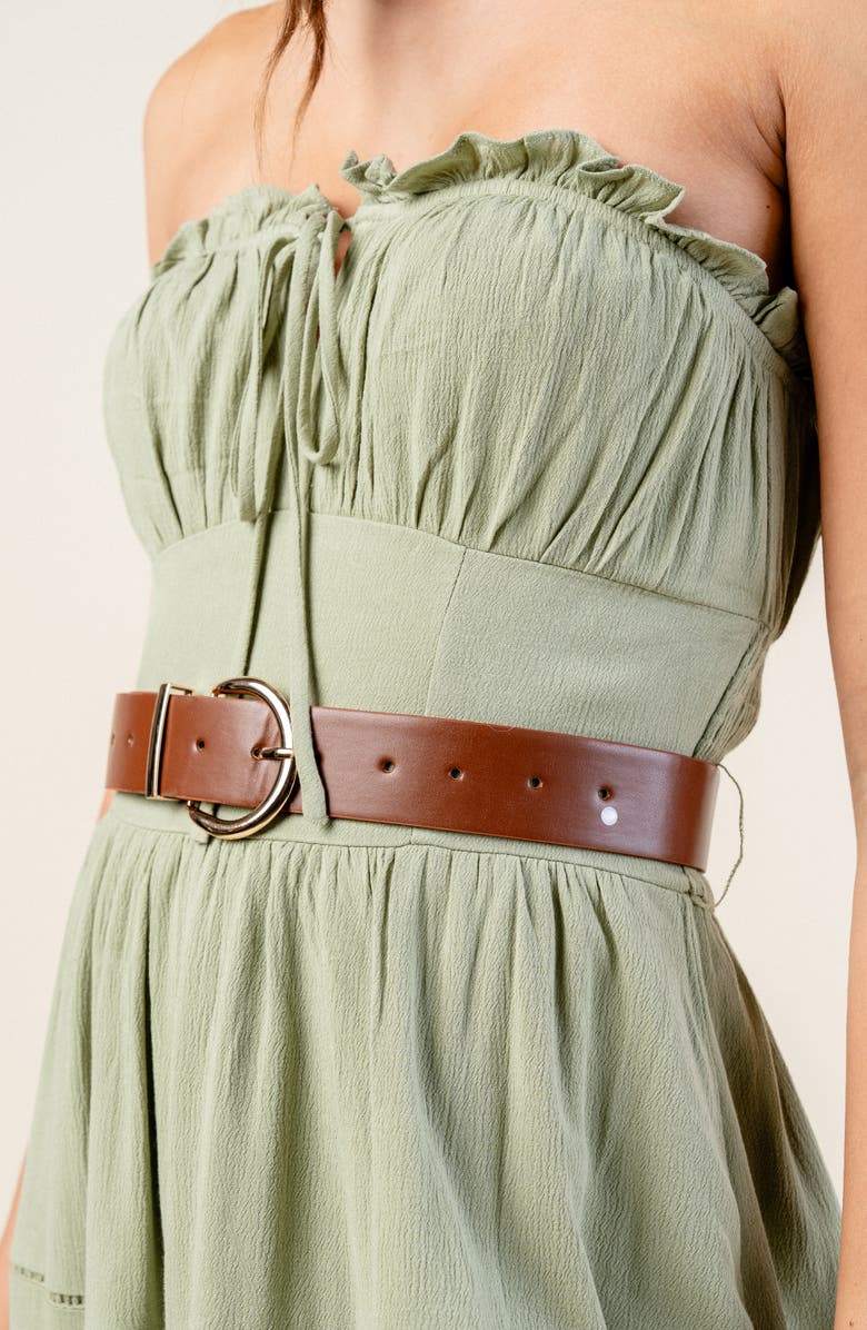 Beivy Strapless Long Crepe Dress, Alternate, color, Sage