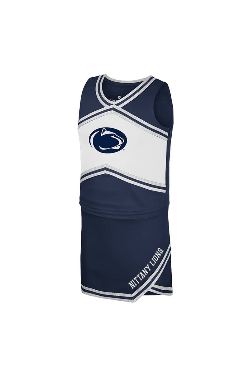 COLOSSEUM Girls Youth Colosseum Navy Penn State Nittany Lions Cheerleader Top & Skirt Set, Alternate, color, Navy